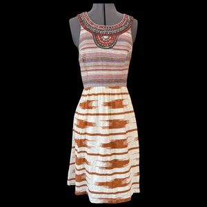 Lucky Brand Ikat Embellished Dress. Size Medium.